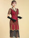 1920s V Neck Sequin Vintage Dress 14