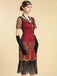 1920s V Neck Sequin Vintage Dress 13