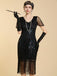 1920s V Neck Sequin Vintage Dress 4