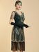 1920s V Neck Sequin Vintage Dress 11