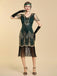 1920s V Neck Sequin Vintage Dress 9