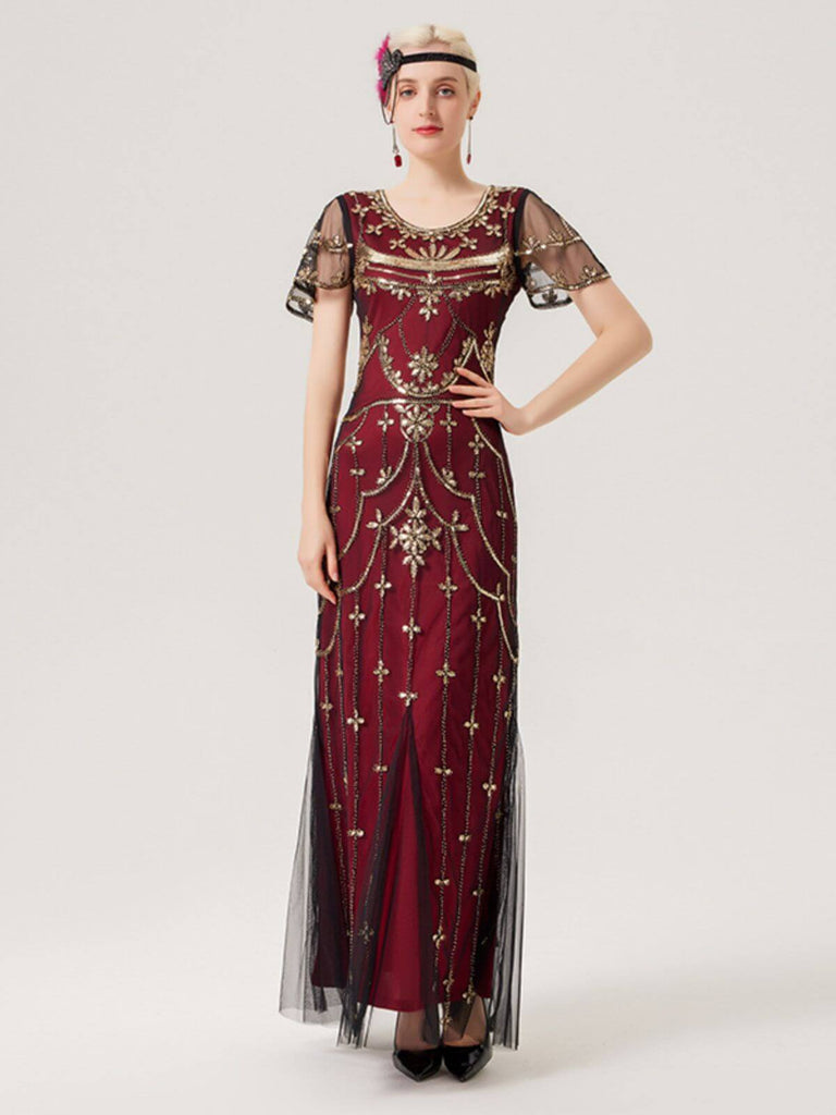 1920s Beaded Mesh Short Sleeve Charleston Dress: timeless style reimagined