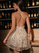 1920s Deep V-Neck Leaf Sequin Backless Dress - vintage dress, retro fashion, Gatsby party