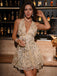 1920s Deep V-Neck Leaf Sequin Backless Dress - vintage dress, retro fashion, Gatsby party