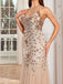 Beige 1920s Sequin Mesh Backless Mermaid Evening Dress - vintage dress, retro fashion, Gatsby party