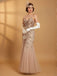 Beige 1920s Sequin Mesh Backless Mermaid Evening Dress - vintage dress, retro fashion, Gatsby party