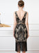 Black 1920s Sequined Flapper Backless Sleeveless Dress - vintage dress, retro fashion, Gatsby party