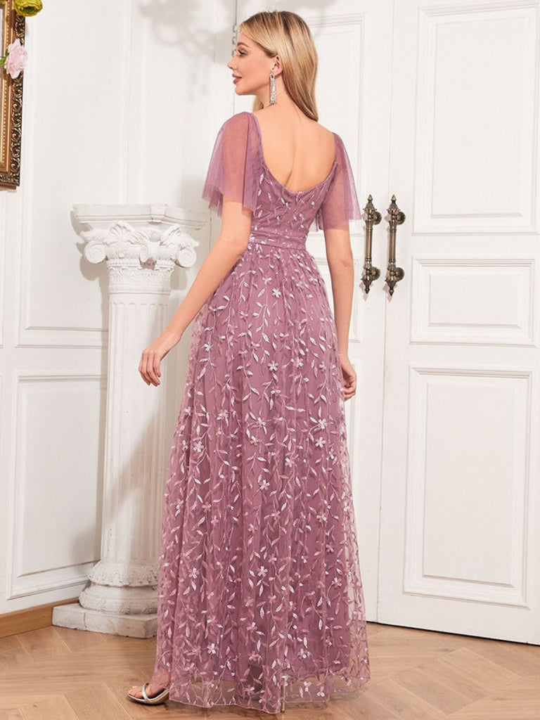 1920s Solid Sweetheart Neckline Embroidered Long Dress - vintage dress, retro fashion, Gatsby party