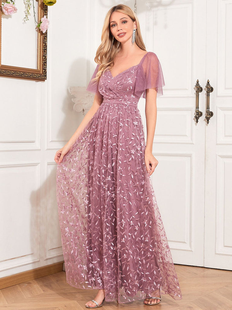 1920s Solid Sweetheart Neckline Embroidered Long Dress - vintage dress, retro fashion, Gatsby party