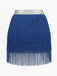 1920s Fringe Solid Elastic Waist Skirt - vintage skirt, retro style