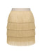 1920s Fringe Solid Elastic Waist Skirt - vintage skirt, retro style
