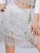 1920s Fringe Solid Elastic Waist Skirt - vintage skirt, retro style