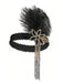 1920s Gatsby Feather Sequin Beaded Headpiece - vintage fashion, retro style