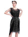 She slips into this 1920s Gatsby Sheer Neck Tassel Sequins Dress and suddenly it's a 1920s daydream
