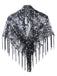 1920s Hollow Tassel Lace-Up Sequined Cape - vintage fashion, retro style