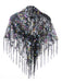 1920s Hollow Tassel Lace-Up Sequined Cape - vintage fashion, retro style