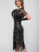 1920s Scoop Neck Sequin Fringe Flapper Dress - vintage dress, retro fashion, Gatsby party