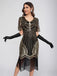 1920s Scoop Neck Sequin Tassels Charleston Dress - vintage dress, retro fashion, Gatsby party
