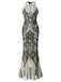 1920s Sequin Backless Formal Dress, classic 1920s style elegant retro fashion - Image 7