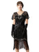 1920s Sequin Beads Fringed Charleston Dress - vintage dress, retro fashion, Gatsby party