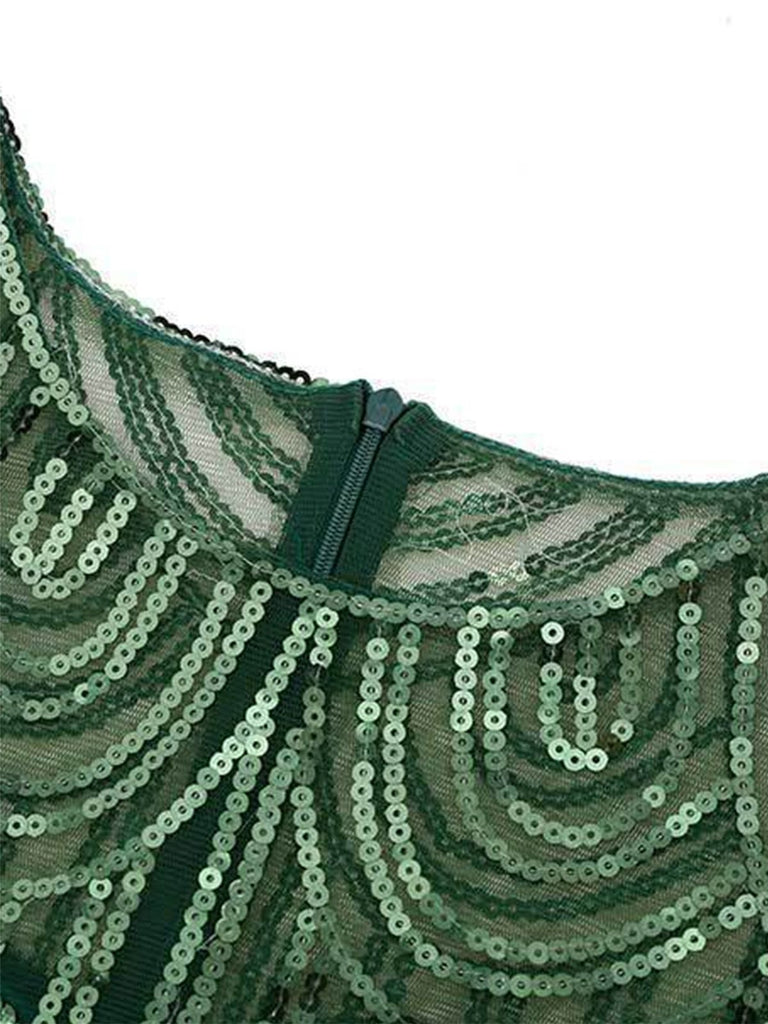 1920s Sequin Beads Fringed Evening Dress - vintage dress, retro fashion, Gatsby party