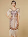 1920s Sequin Fringe Flapper V-Neck Dress - vintage dress, retro fashion, Gatsby party