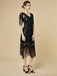 1920s Sequin Fringe Flapper V-Neck Dress - vintage dress, retro fashion, Gatsby party