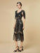 1920s Sequin Fringe Flapper V-Neck Dress - vintage dress, retro fashion, Gatsby party
