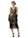 1920s Sequin Fringe Sleeveless U-Neck Flapper Dress - vintage dress, retro fashion, Gatsby party