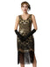 1920s Sequin Fringe Sleeveless U-Neck Flapper Dress - vintage dress, retro fashion, Gatsby party