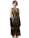 1920s Sequin Fringe Sleeveless U-Neck Flapper Dress - vintage dress, retro fashion, Gatsby party