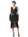 1920s Sequin Fringe Sleeveless U-Neck Flapper Dress - vintage dress, retro fashion, Gatsby party