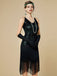 1920s Sequin Fringe Spaghetti Strap Flapper Dress - vintage dress, retro fashion, Gatsby party
