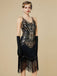 1920s Sequin Fringe Spaghetti Strap Flapper Dress - vintage dress, retro fashion, Gatsby party