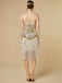 1920s Sequin Fringe Spaghetti Strap Flapper Dress - vintage dress, retro fashion, Gatsby party