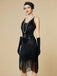 1920s Sequin Fringe Spaghetti Strap Flapper Dress - vintage dress, retro fashion, Gatsby party