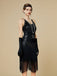 1920s Sequin Fringe Spaghetti Strap Flapper Dress - vintage dress, retro fashion, Gatsby party