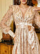 1920s Sequined Deep V-Neck Side Slit Maxi Dress, vintage dress, retro fashion, Gatsby party, flapper style - perfect for women who love vintage and retro fashion