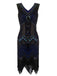 Dark 1920s Sequined Flapper Dress, classic 1920s style elegant retro fashion - Image 12