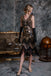 Dark 1920s Sequined Flapper Dress, classic 1920s style elegant retro fashion - Image 16