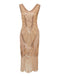 1920s Sequined Fringed Sleeveless Dress — vintage elegance for the modern woman