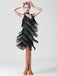 1920s Sequined Sleeveless Fringed Hem Dress: where 1920s romance meets her modern spirit