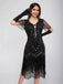 1920s Sequins Tassel Beading Cap Sleeve Dress - vintage dress, retro fashion, Gatsby party