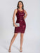 1920s Sheer Neckline Floral Pattern Sequin Dress: where 1920s romance meets her modern spirit