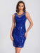 1920s Sheer Neckline Floral Pattern Sequin Dress — the kind of 1920s dress that makes strangers smile