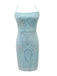 Back view: 1920s 1920s Solid Sequin Spaghetti Strap Backless Dress, perfect for retro themed parties, vintage fashion enthusiasts and special occasions