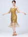 1920s V-Neck Fringe Solid Evening Tunic Dress, vintage dress, retro fashion, Gatsby party, flapper style - perfect for women who love vintage and retro fashion
