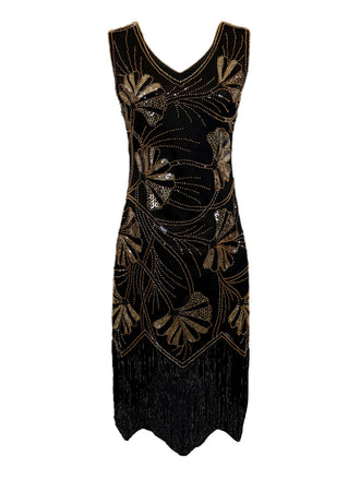 1920s V-Neck Sequined Beading Flapper Dress - vintage dress, retro fashion, Gatsby party