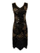 1920s V-Neck Sequined Beading Flapper Dress - vintage dress, retro fashion, Gatsby party