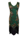 1920s V-Neck Sequined Beading Flapper Dress - vintage dress, retro fashion, Gatsby party
